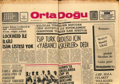 Orta Doğu Gazetesi 1 Eylül 1976 - Kıbrısta Okullarda CHP Ve Dinsizlik Reklamı Yapılıyor GZ89302 - 1