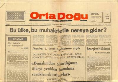Orta Doğu Gazetesi 11 Nisan 1976 - CHPnin Kapatılması İsteniyor GZ89350 - 1
