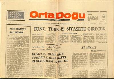 Orta Doğu Gazetesi 13 Nisan 1976 - Rauf Denktaş,Rumların Verdiği Garantileri Reddetti GZ89372 - 1