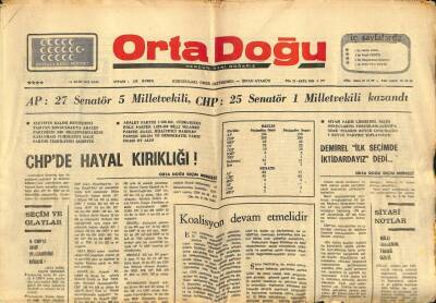 Orta Doğu Gazetesi 14 Ekim 1975 - CHPde Hayal Kırıklığı! GZ89380 - 1