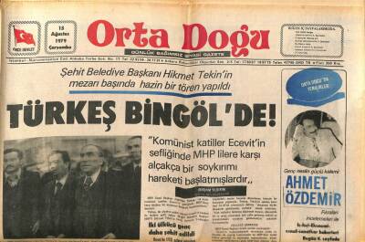 Orta Doğu Gazetesi 15 Ağustos 1979 - Alparslan Türkeş Bingölde GZ89269 - 1