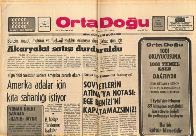 Orta Doğu Gazetesi 16 Ağustos 1976 - Amerika Adalar İçin Kıta Sahanlığı İstiyor GZ89299 - 1
