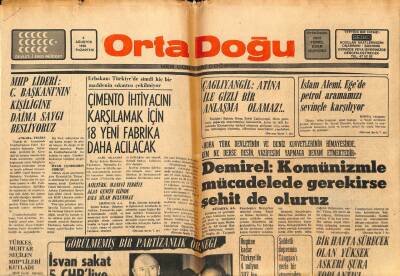 Orta Doğu Gazetesi 2 Ağustos 1976 - Demirel Komünizmle Mücadelede Gerekirse Şehitte Oluruz GZ89291 - 1