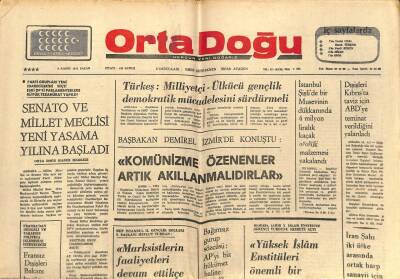 Orta Doğu Gazetesi 2 Kasım 1975 - Oğuzhan Asiltürk,Koalisyonun Ahenkli Çalışmasını İstiyoruz GZ89272 - 1