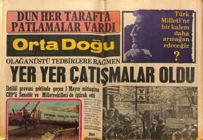 Orta Doğu Gazetesi 2 Mayıs 1978 - PTT Dağıtıcıları Direniş Kararı Aldı GZ89336 - 1