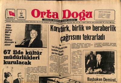 Orta Doğu Gazetesi 2 Ocak 1980 - 67 İlde Kültür Müdürlükleri Kurulacak GZ80931 - 1