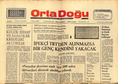 Orta Doğu Gazetesi 23 Nisan 1975 - Ömer Sevinçler 5 Gündür Kayıp GZ89364 - 1