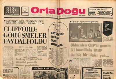 Orta Doğu Gazetesi 24 Şubat 1977 - Clifford Görüşmeler Faydalı Oldu GZ72391 - 2