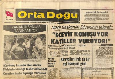 Orta Doğu Gazetesi 25 Temmuz 1979 - Kuyucak İlçesi Genceli Köyünde Korkunç Kaza GZ89322 - 1