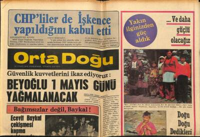 Orta Doğu Gazetesi 27 Nisan 1978 - Beyoğlu 1 Mayıs Günü Yağmalanacak GZ89334 - 1