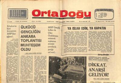 Orta Doğu Gazetesi 3 Kasım 1975 - Türk Tabipler Birliğinin Sadece Politika İle Uğraştığı İleri Sürülüyor GZ89273 - 1