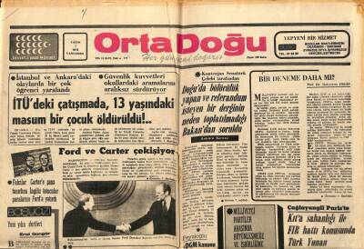 Orta Doğu Gazetesi 3 Kasım 1976 - Tarbzonspor Takım Posteri (Siyah beyaz) GZ89259 - 1