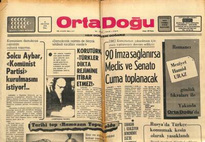 Orta Doğu Gazetesi 31 Ağustos 1976 - Rusyada Türkçe Konuşmak Kesin Olarak Yasaklandı GZ89303 - 1