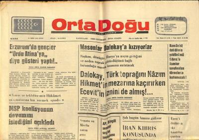 Orta Doğu Gazetesi 31 Ekim 1975 - MSP Koalisyonun Devamını İstediğini Açıkladı GZ89391 - 1