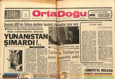 Orta Doğu Gazetesi 5 Kasım 1976 - Yunanistan Şımardı GZ89252 - 1