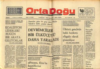 Orta Doğu Gazetesi 6 Kasım 1975 - İstanbulun Nüfusu 3 Milyon 892 Bine Çıktı GZ89389 - 1