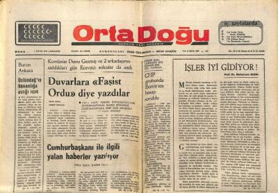 Orta Doğu Gazetesi 7 Mayıs 1975 - Komünistler Duvarlara Faşist Ordu Yazıyor GZ89377 - 1