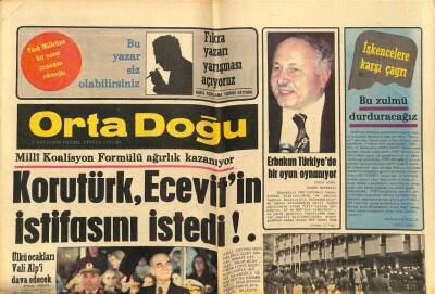 Orta Doğu Gazetesi 7 Mayıs 1978 - Necmettin Erbakan,Türkiyede Bir Oyun Oynanıyor GZ89328 - 1