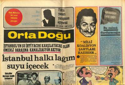 Orta Doğu Gazetesi 8 Mayıs 1978 - İstanbul Halkı Lağım Suyu İçecek GZ89326 - 1