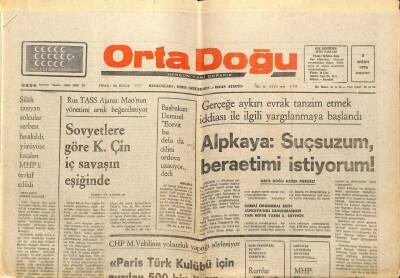 Orta Doğu Gazetesi 8 Nisan 1976 - Emin Alpkaya,Beraatimi İstiyorum GZ89374 - 1
