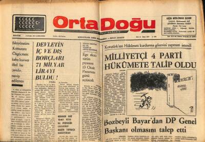 Orta Doğu Gazetesi 8 Ocak 1975 - Solcular Atatürkün Fotoğrafını Parçaladı GZ73902 - 1