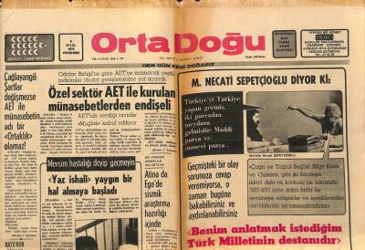Orta Doğu Gazetesi 9 Eylül 1976 - Filiz Akın Gündüz Hasta Yatağında Gece Sahnede GZ89280 - 1