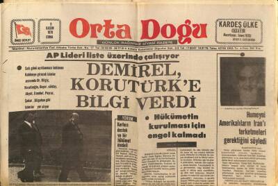 Orta Doğu Gazetesi 9 Kasım 1979 - Humeyni Amerikalıların İranı Terk Etmelerini Söyledi GZ89306 - 1