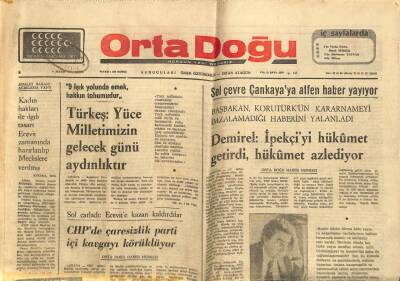 Orta Doğu Gazetesi 9 Mayıs 1975 - Cem İpekçiyi Hükümet Getirdi Hükümet Azlediyor GZ89396 - 1
