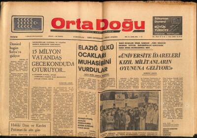 Ortadoğu Gazetesi 1 Aralık 1975 - Demirel Bugün Sofyaya Gidiyor GZ90051 - 1