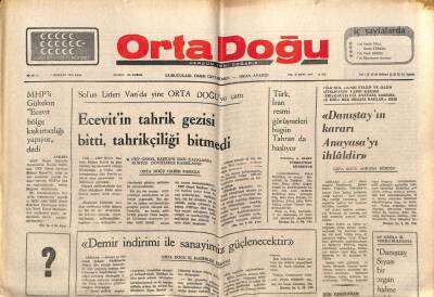 Ortadoğu Gazetesi 1 Haziran 1975 - Bülent Ecevitin Tahrik Gezisi Bitti GZ66519 - 1