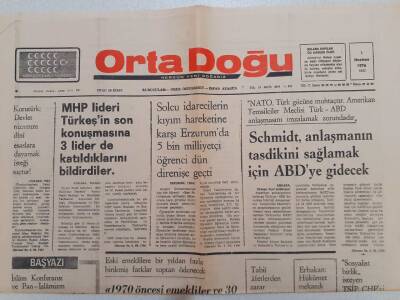 Ortadoğu Gazetesi - 1 Haziran 1976 - Denktaş Makariosu Çaldığı Malı Geri Vermeyen Azılı Bir Hırsıza Benzetti GZ111480 - 1