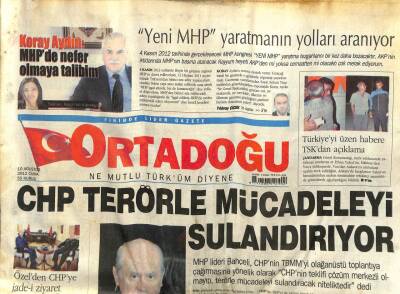 Ortadoğu Gazetesi 10 Ağustos 2012 - Bahçeli CHP Terörle Mücadeleyi Sulandırıyor GZ101347 - 2
