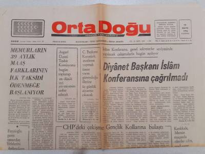Ortadoğu Gazetesi - 10 Mayıs 1976 - Diyanet İslam Konferansına Çağrılmadı GZ111484 - 1