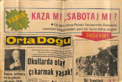 Ortadoğu Gazetesi 10 Ocak 1979 - Okullarda Olay Çıkartmak Yasak GZ66559 - 1