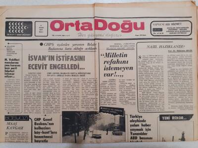 Ortadoğu Gazetesi - 11 Ocak 1977 - İsvanın İstifasını Ecevit Engelledi GZ111377 - 1