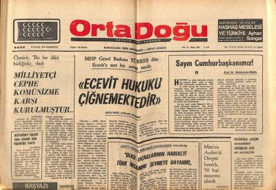 Ortadoğu Gazetesi 13 Ocak 1975 - Maocu Aydınlık Dergisi Basıldı , 50 Kişi Nezarete Alındı GZ73911 - 1