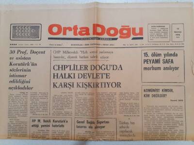 Ortadoğu Gazetesi - 15 Haziran 1976 - CHPliler Doğuda Halkı Kışkırtıyor GZ111498 - 1