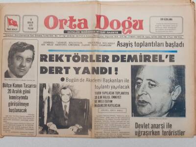Ortadoğu Gazetesi - 16 Aralık 1979 - Rektörler Demirele Dert Yandı GZ111597 - 1