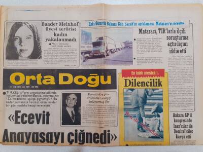 Ortadoğu Gazetesi - 17 Ekim 1978 - Türkeş Ecevit Anayasayı Çiğnedi GZ111449 - 1