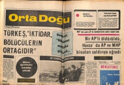Ortadoğu Gazetesi 18 Aralık 1978 - Türkeş İktidar Bölücülerin Ortağıdır GZ66509 - 1