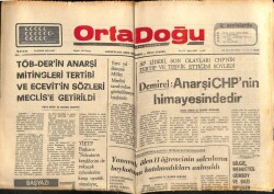 Ortadoğu Gazetesi 18 Şubat 1975 - Demirel Anarşi CHPnin Himayesindedir GZ66504 - 2