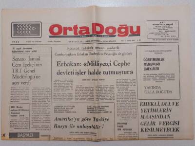 Ortadoğu Gazetesi - 19 Mart 1975 - Emekli Dul Ve Yetim Maaşından Vergi Kesilmeyecek GZ111552 - 1