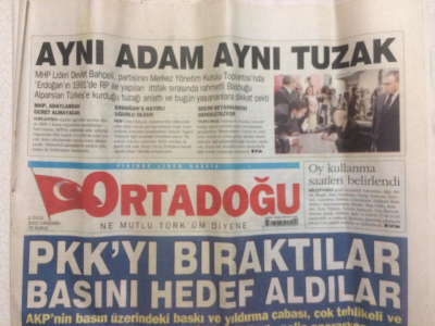 Ortadoğu Gazetesi 2 Eylül 2015 - PKKyı Bıraktılar Basını Hedef Aldılar GZ29035 - 1