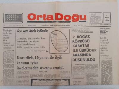 Ortadoğu Gazetesi - 2 Haziran 1976 - Boğaz Köprüsü Kabataş İle Üsküdar Arasına Düşünüldü GZ111481 - 1