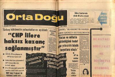 Ortadoğu Gazetesi 20 Kasım 1978 - Türkeş CHPlilere Haksız Kazanç Sağlanmıştır GZ66499 - 1