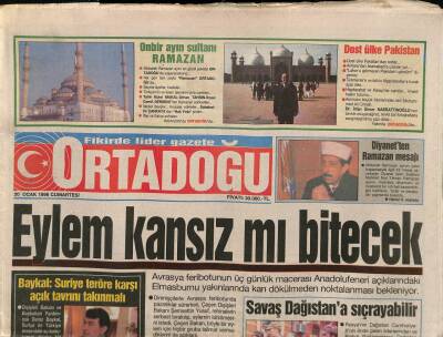 Ortadoğu Gazetesi 20 Ocak 1996 - Babalar Daha Yıllarca Afişten İnmeyecek - Galatasaraydan Saffet Ve Kubilay Ayrıldı GZ95159 - 1