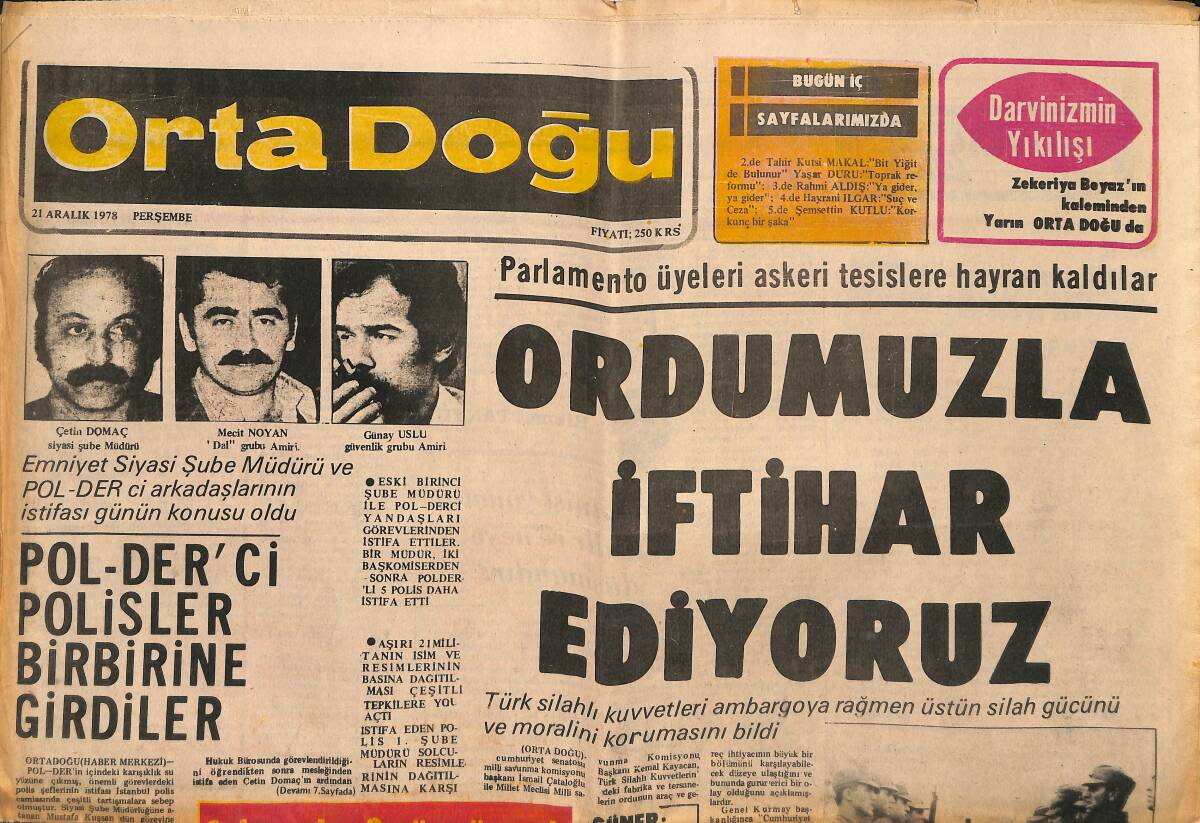 Ortadoğu Gazetesi 21 Aralık 1978 - MİSK 3.Büyük Kurultayı Bugün İstanbul'da Toplanıyor GZ149475 - 1