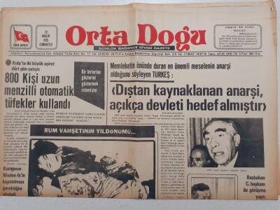 Ortadoğu Gazetesi - 22 Aralık 1979 - Türkeş Dıştan Kaynaklanan Anarşi Açıkça Devleti Hedef Almıştır GZ111570 - 1