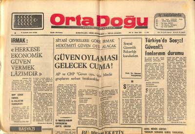 Ortadoğu Gazetesi 22 Kasım 1974 - Aydınlar Ocağında Kıbrıs Konulu Açık Oturum Yapılacak GZ93313 - 1