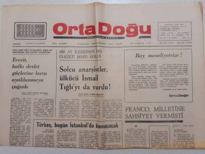 Ortadoğu Gazetesi - 22 Kasım 1975 - Solcu Anarşistler İsmail Tığlıyı Vurdu GZ111549 - 1